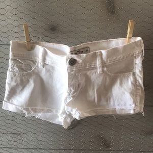 Hollister white jean shorts